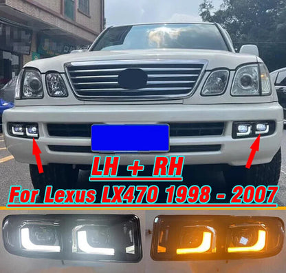 Front Bumper LED Fog Light Assembly for Lexus LX470 (1998–2007)