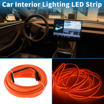 LED Strip Neon Wire Lighting for Universal Car (12V) - Orange