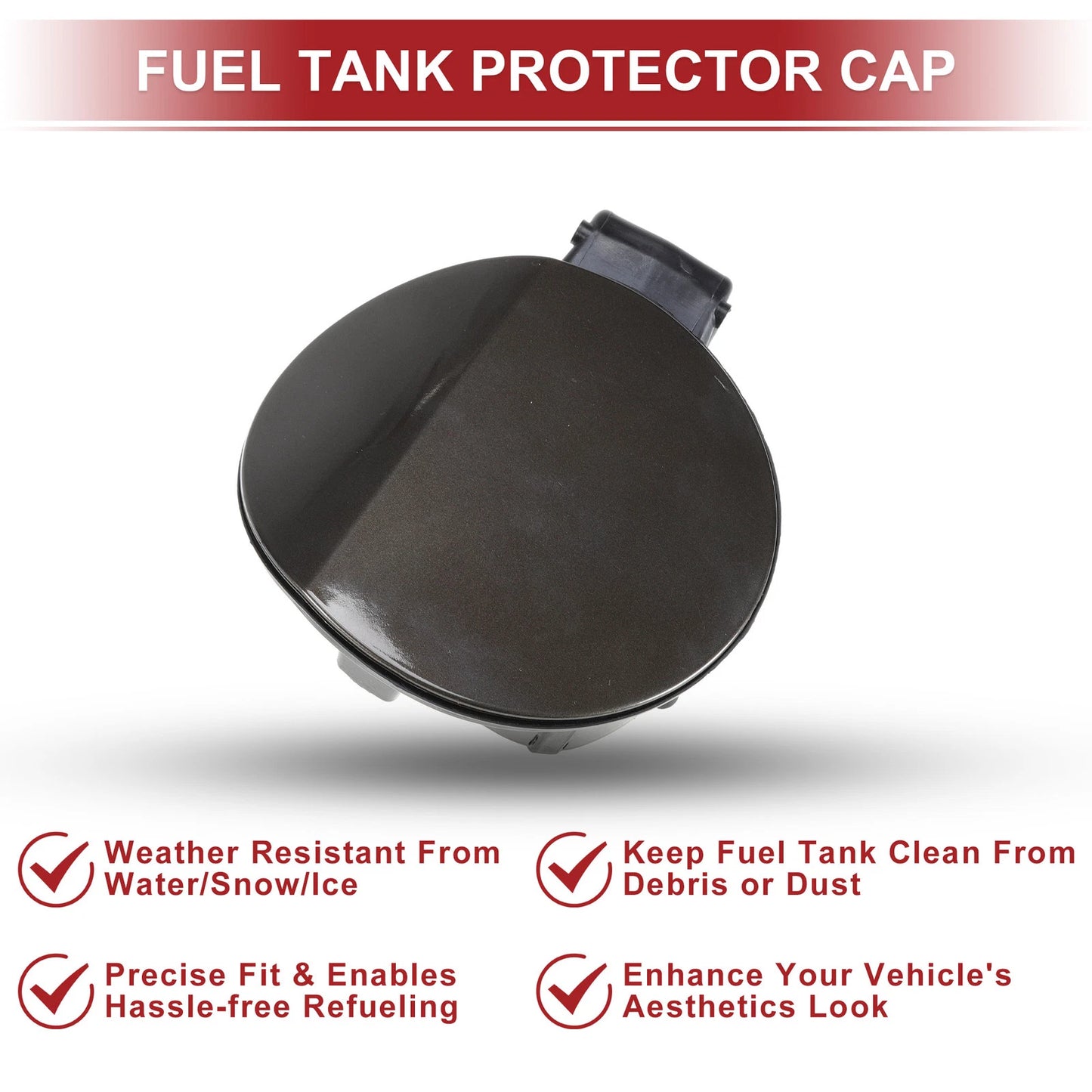 Fuel Tank Door Cap for Volkswagen Tiguan (2010–2019) Fuel Filler Flap Cover Brown