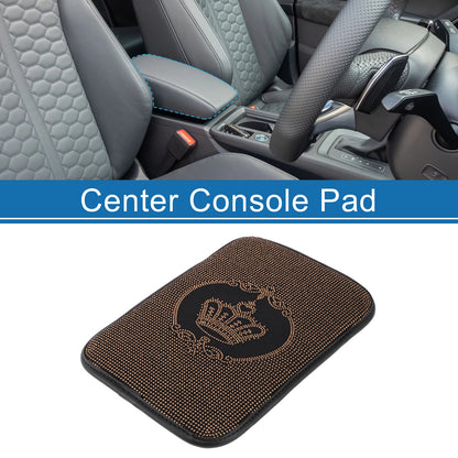 Armrest Cushion Pad for Car (12.20"x8.46", Suede, Champagne Gold)