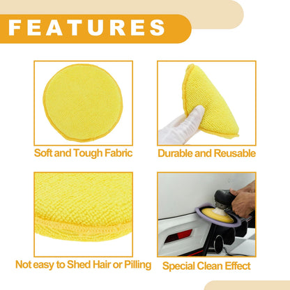 Set of 4 Polishing Buffing Pads for Auto Waxing (12.5cm)
