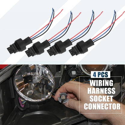 Set of 4 3157 Male Socket Harness for LED Turn Signal Brake Lights