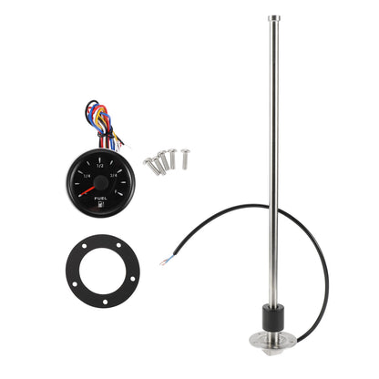 Fuel Sending Unit and Gauge Kit 0-190 Ohm for Boat Car Vehicle (0-190)