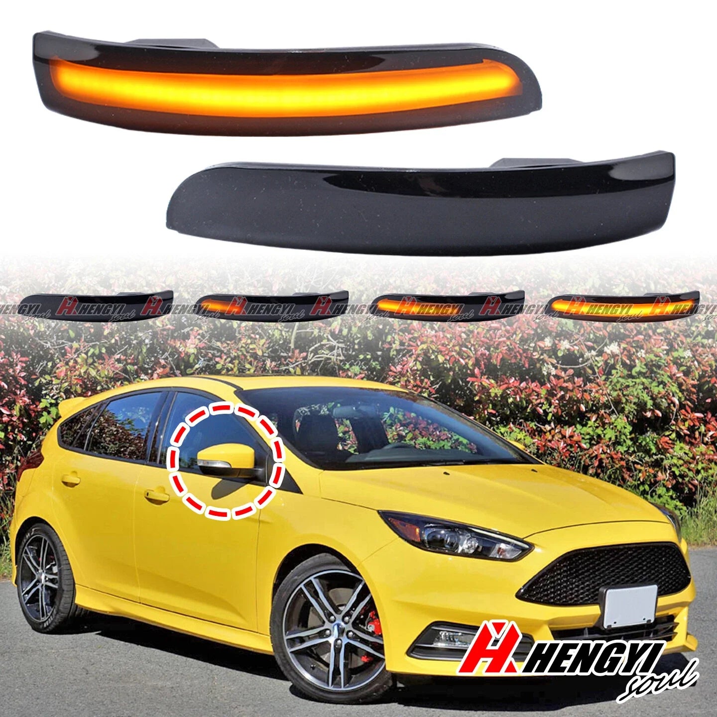 Dynamic Turn Signal Side Mirror Blinker Lamp for Ford Focus EcoSport