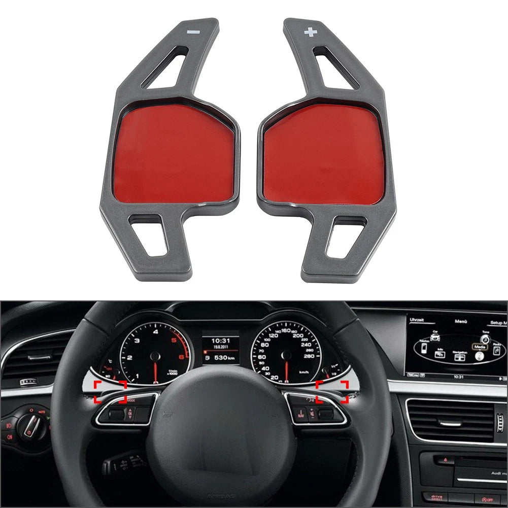 Black Carbon Fiber Interior Door Lock Button Cover Trim for Audi TT TTRS (2008–2014)
