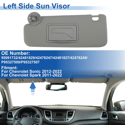Left Side Sun Visor for Chevrolet Sonic (2012–2022) No. 95091732 Gray