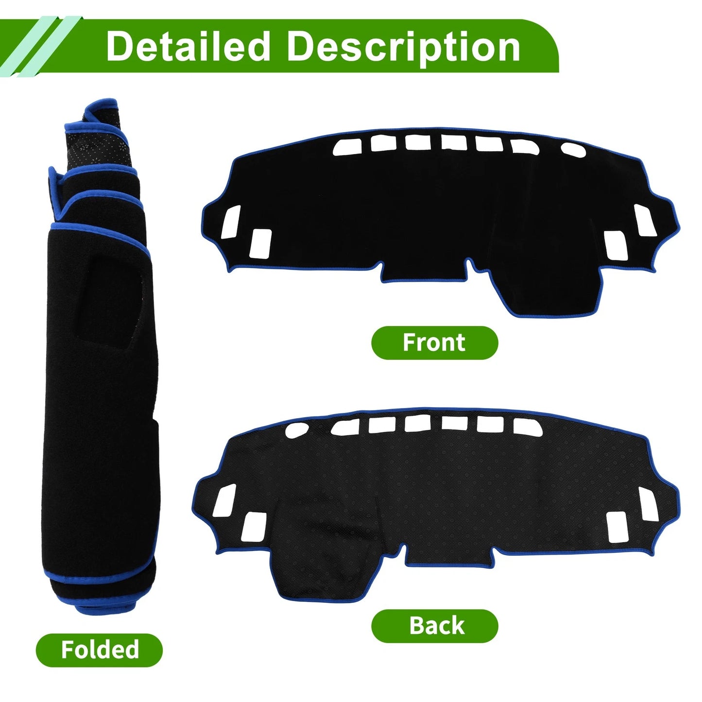 Dashboard Cover for Mitsubishi Delica Mini B34A B35A B37A (Black, Blue)
