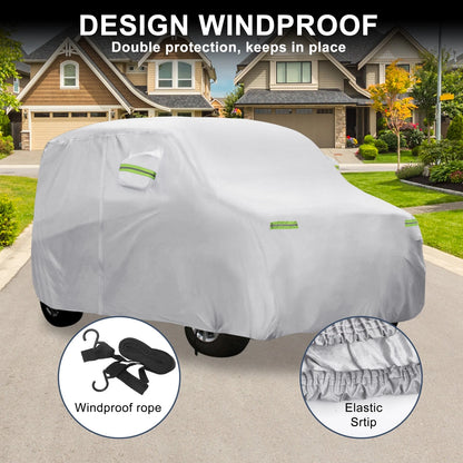 Waterproof Car Cover with Hook for Suzuki WagonR (375x148x143cm)