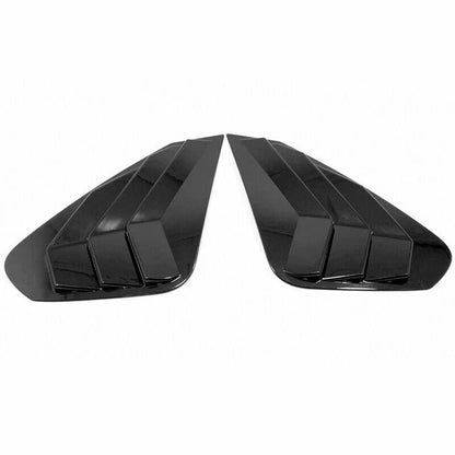 2 x Black Rear Window Louver Shutter Covers for Toyota RAV4 (2019–2024)
