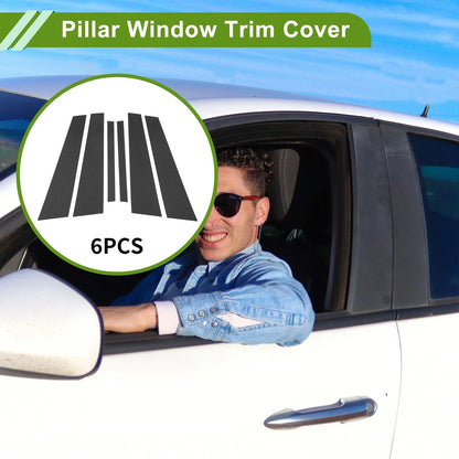 6 x Door Pillar Window Trim for BMW 7-Series (2009 - 2017) Carbon Fiber