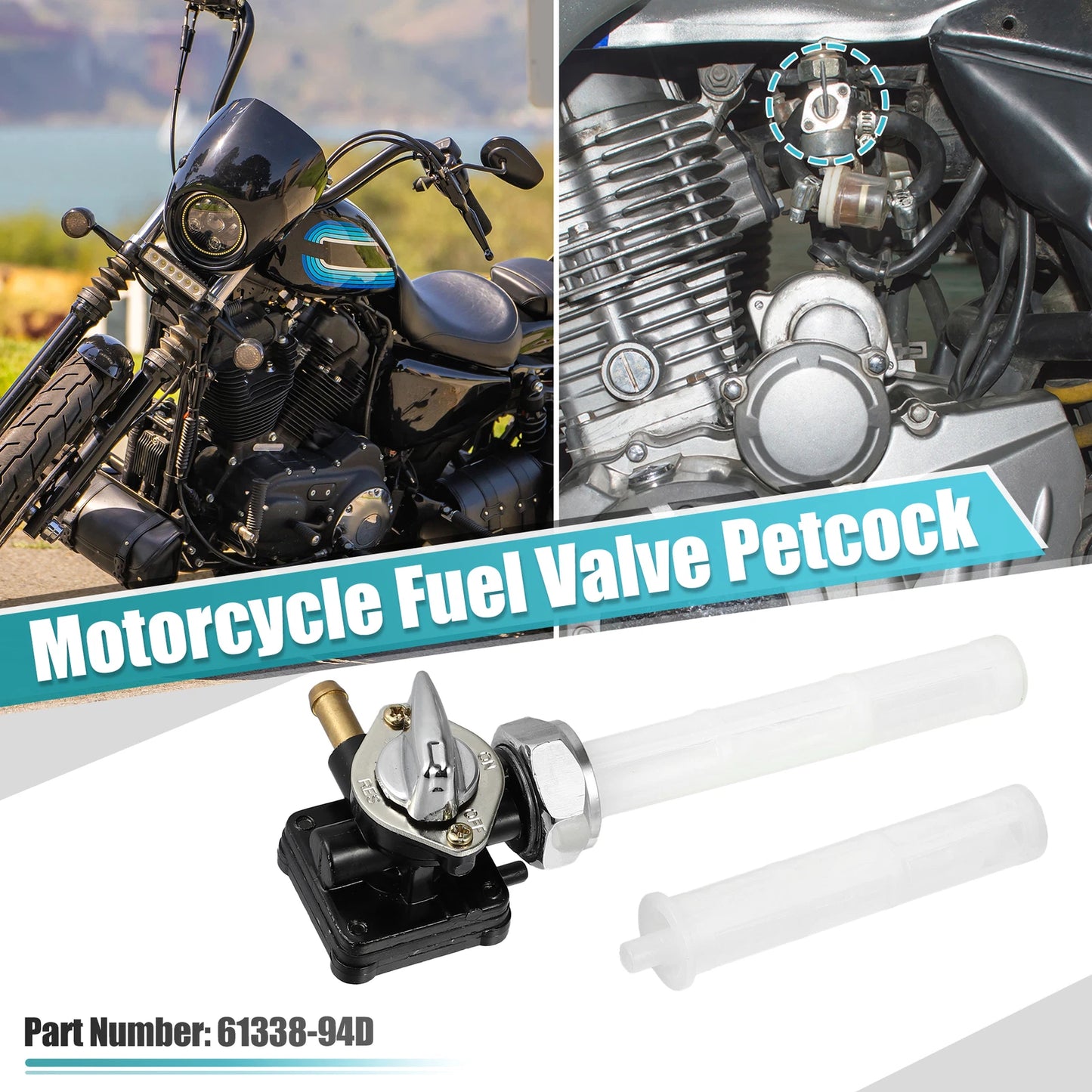 Fuel Valve Petcock for Harley FXST FLST FXD FLT (1995–2001) 61338-94D