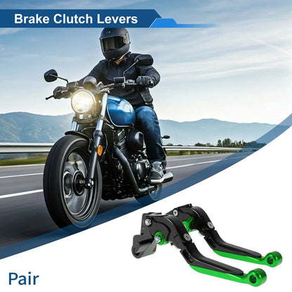 Adjustable Brake Clutch Levers for Kawasaki ER-5 (2004–2005) Black Green