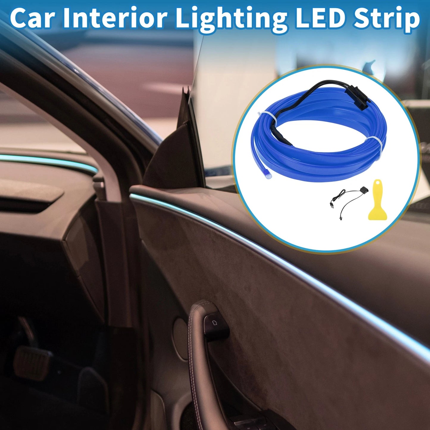 LED Strip Neon Wire for Car Interior Decoration (USB 5V)