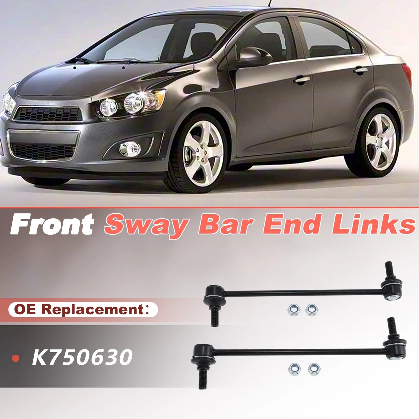 Set of 2 K750630 Front Stabilizer Sway Bar Links for Chevrolet Sonic (2012–2020)