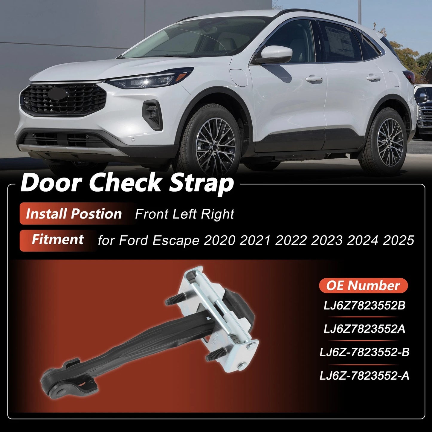 Front LH RH Door Check Strap Limiter Bracket for Ford Escape (2020–2025) LJ6Z7823552B