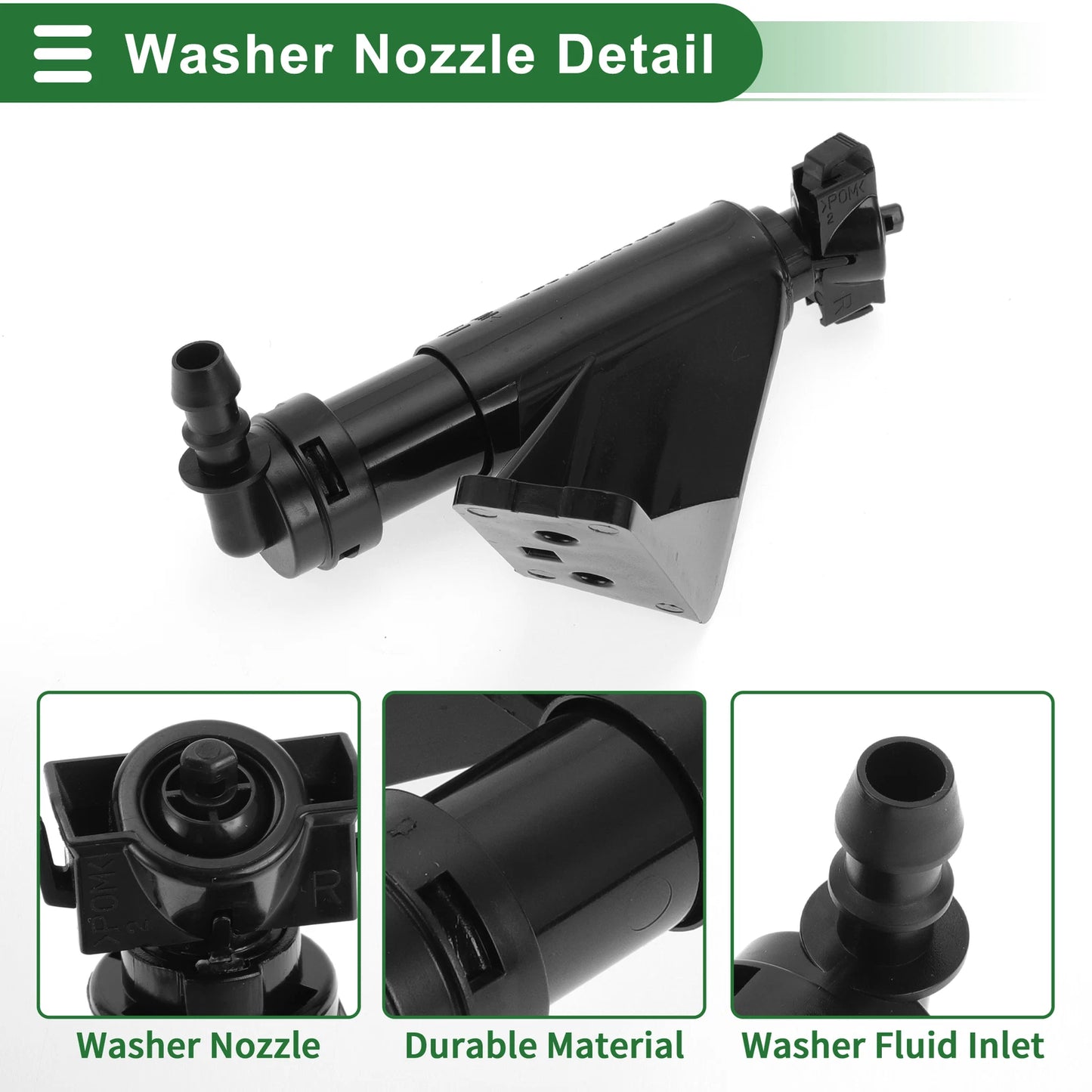 Front Passenger Side Headlight Washer Nozzle for Hyundai Santa Fe (2013–2018) No.986722W000