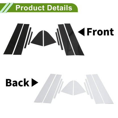10 x Pillar Window Trim Covers for Chevy Cruze (2011-2015) Black