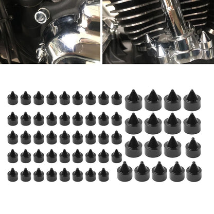 Set of 61X Engine Topper Bolt Caps Cover Black for Harley Twin Cam FLH (1999–2006)