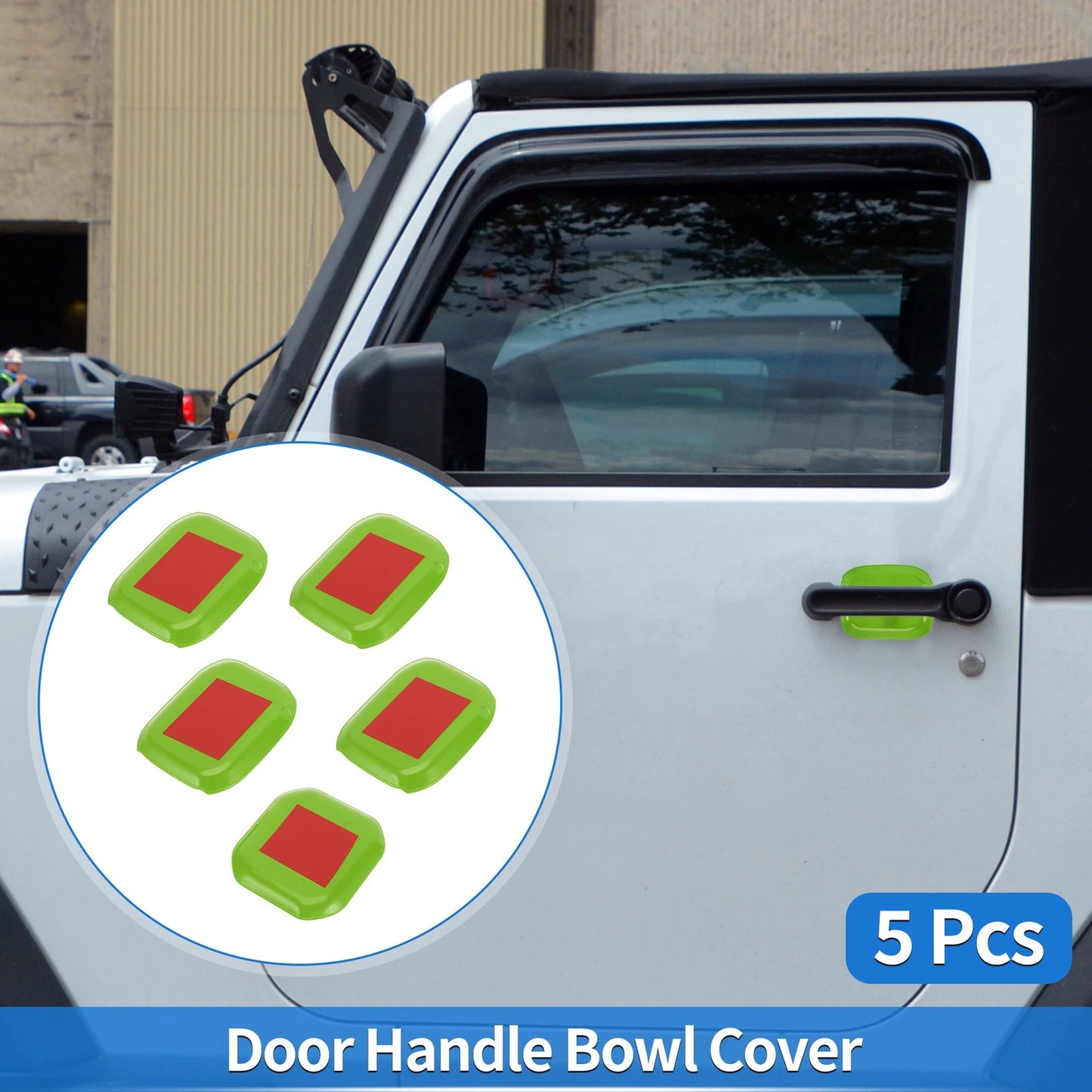 5 Pcs Door Bowl Cover Trim for Jeep Wrangler JL (2018–2022) ABS Green