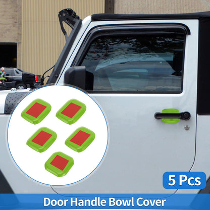 5 Pcs Door Bowl Cover Trim for Jeep Wrangler JL (2018–2022) ABS Green