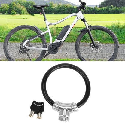 1 Pc Portable Anti-Theft Bicycle Lock Cable Ring Black