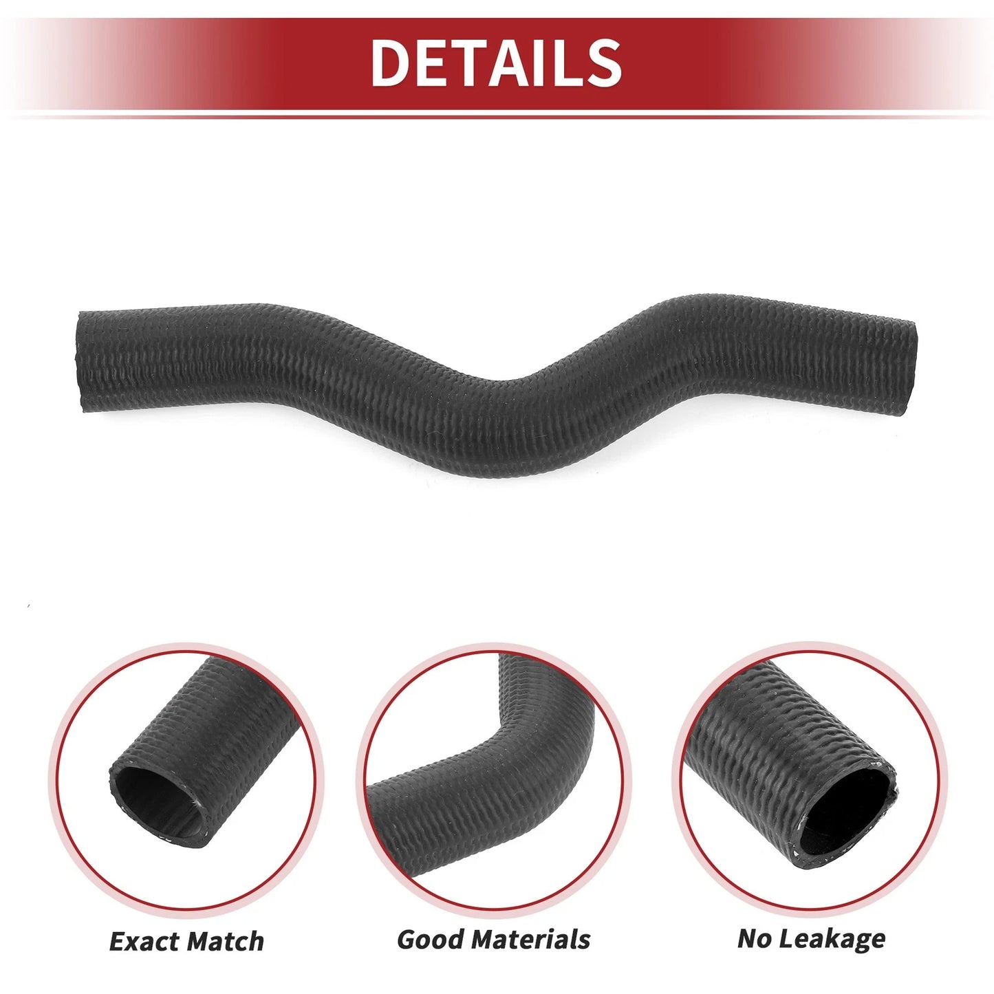 Radiator Hose for Honda Civic (2001–2005) No. 19501PLC000 Rubber Black