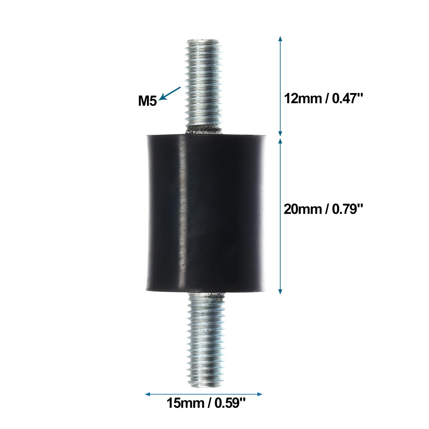 Set of 4 M5 Anti Vibration Rubber Isolator Dampers 15x20mm