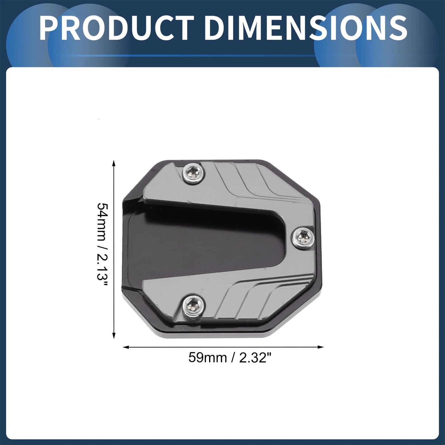 Set of 1 Kickstand Pad for Motorcycle (Aluminum Alloy, Titanium Tone)