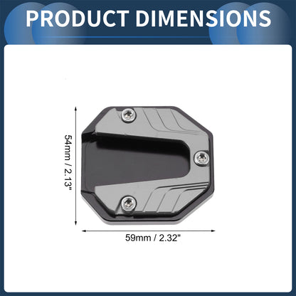 Set of 1 Kickstand Pad for Motorcycle (Aluminum Alloy, Titanium Tone)