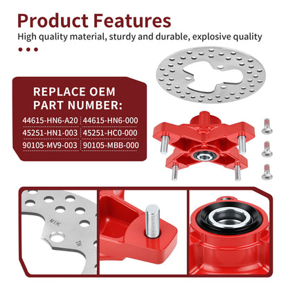 Red Wheel Hub with Brake Disc for Honda Sportrax 400 (2002–2008)