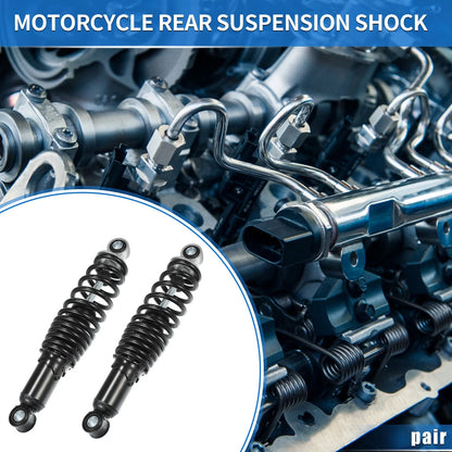 1 Pair Rear Suspension Shock 290mm for Universal Motorcycle Black