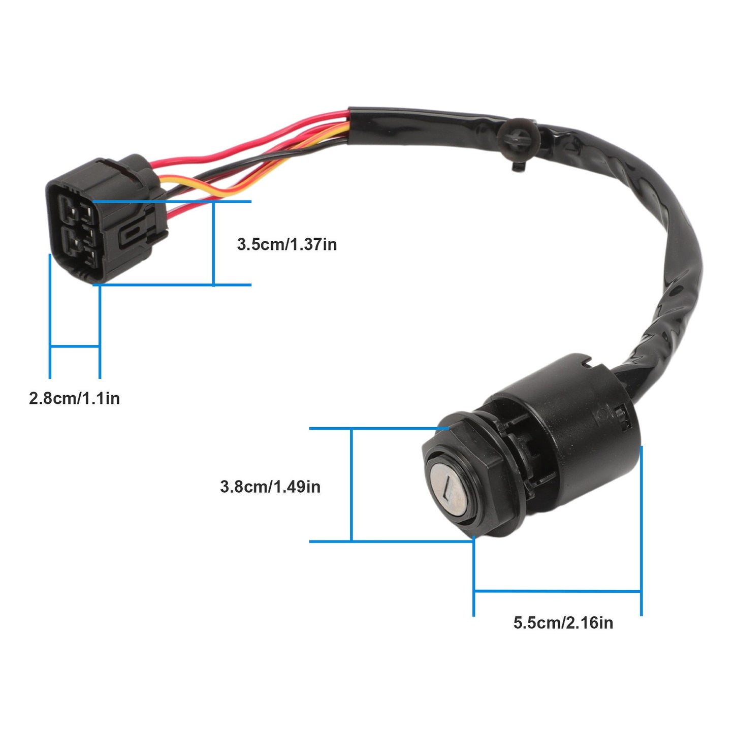 Ignition Switch Lock Cylinder Assembly with Wiring Harness for Honda