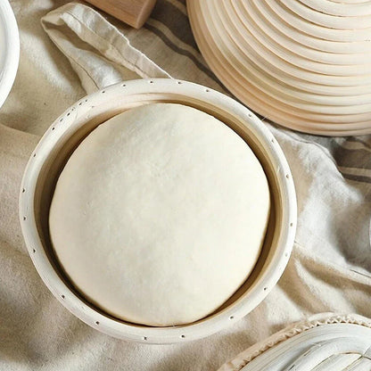 Round Bread Proofing Basket + Cloth Cover for Artisan Sourdough 23x8cm