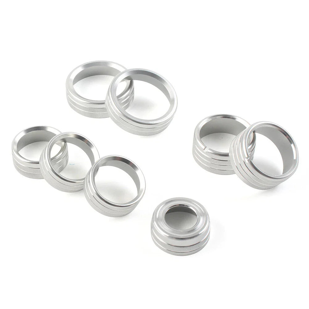 8x Air Conditioner Switch Knob Trim Silver for GMC Sierra (2014-2018)