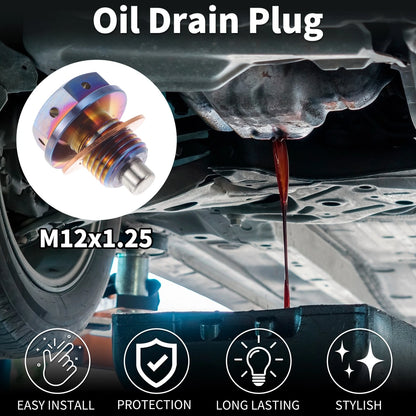 M12x1.25 Magnetic Oil Drain Plug for Universal Applications (Titanium Alloy)