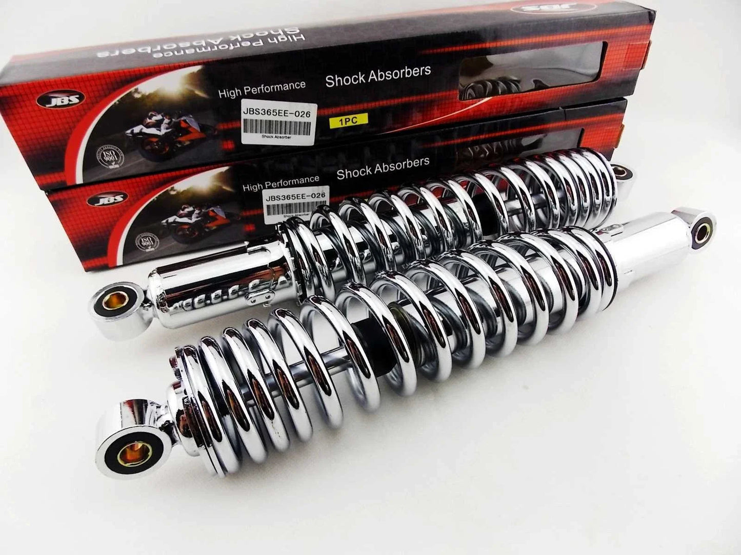 365mm Chrome Rear Shock Absorbers for Kawasaki KV250 AGI (1983-1988)