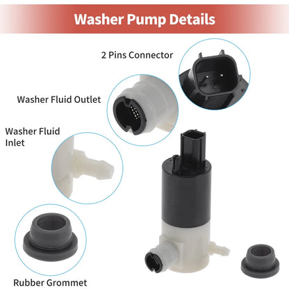 Windshield Washer Pump w/Grommet for Dodge Neon (2000-2005)