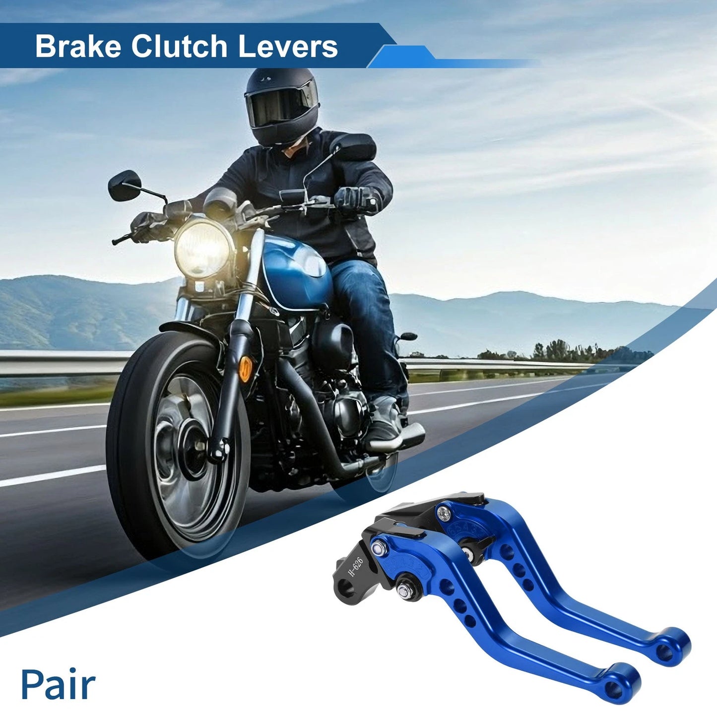 Long Brake Clutch Levers for Honda CB919 (2002–2007) Blue 1 Pair