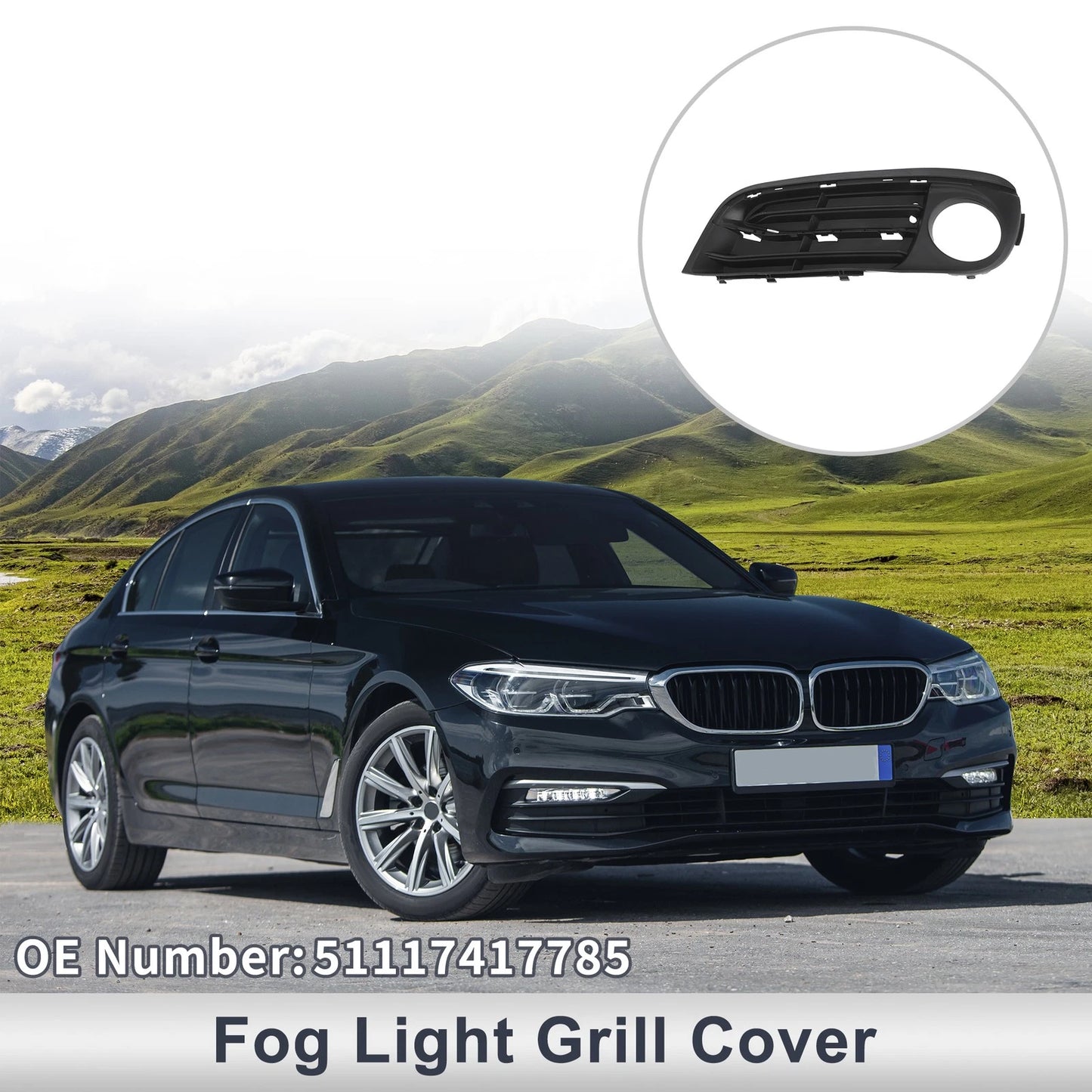 1 Pc Fog Light Grill for BMW 5 Series (2014–2017) No. 51117417785