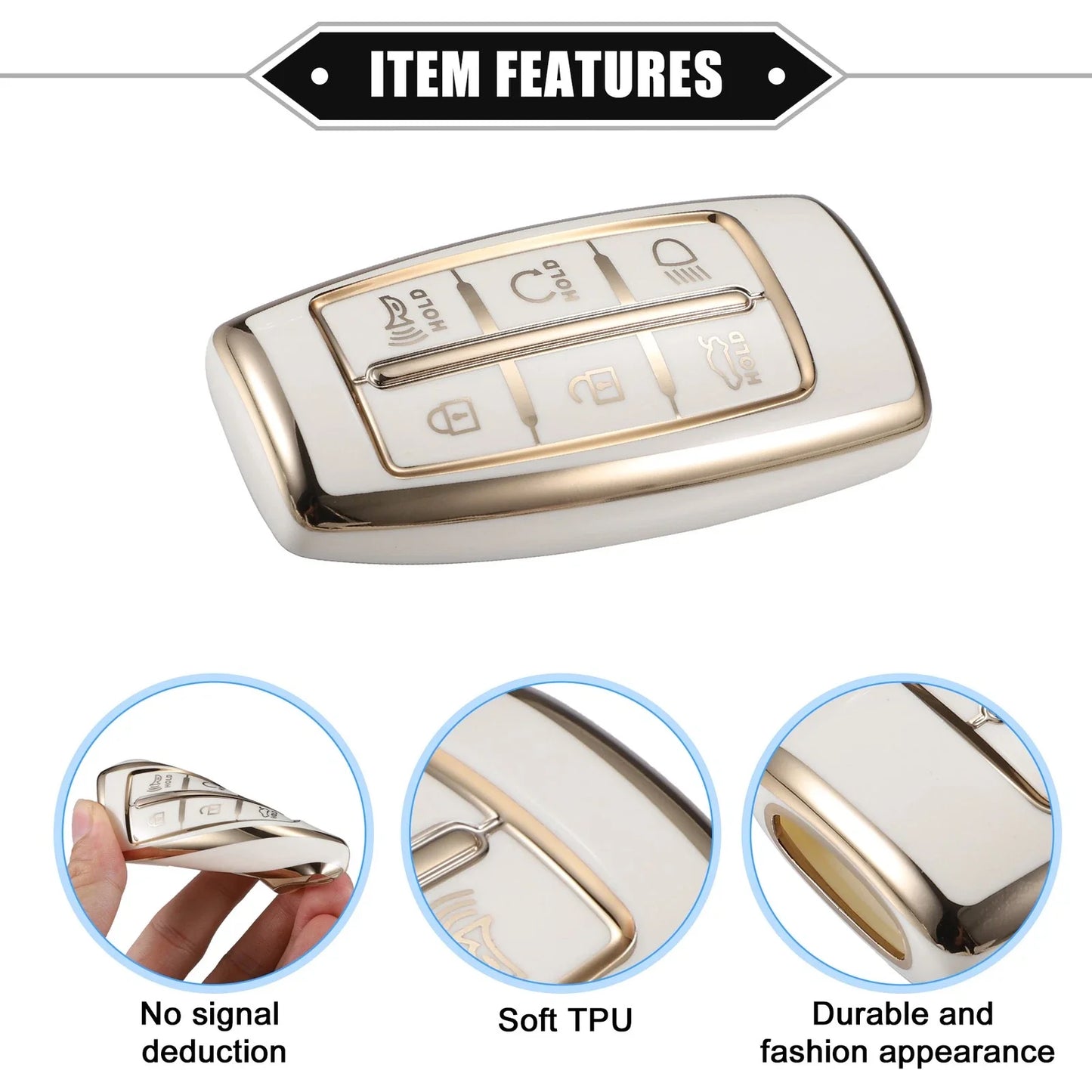 6 x Buttons Key Fob Cover TPU Remote Case for Hyundai ( Specified)