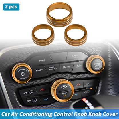 3pcs Control Switch Knob Button Cover Trim Ring for Dodge Charger (2011–2023)