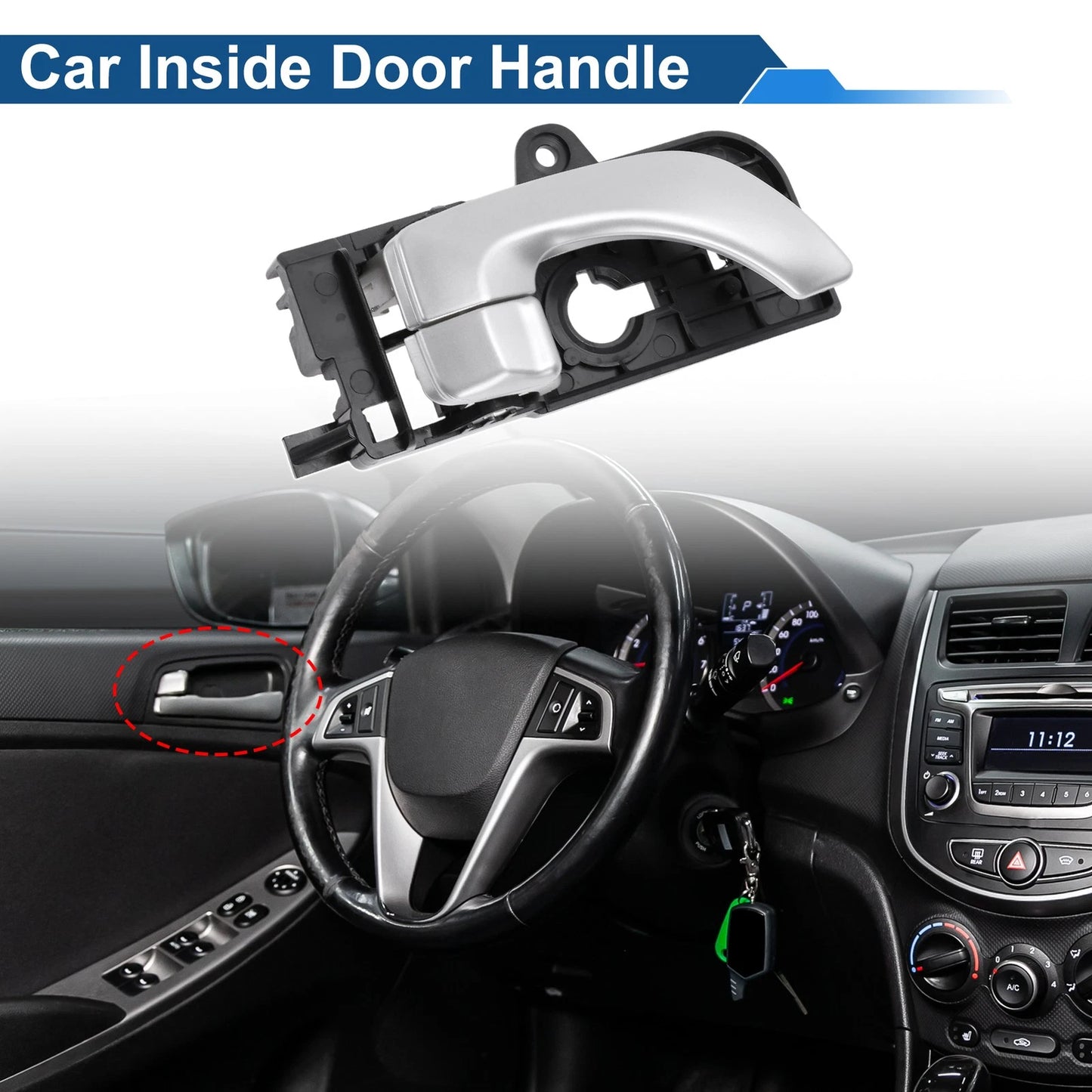 Front Driver Side Interior Door Handle for Hyundai Sonata (2006–2008) No. 826203K020