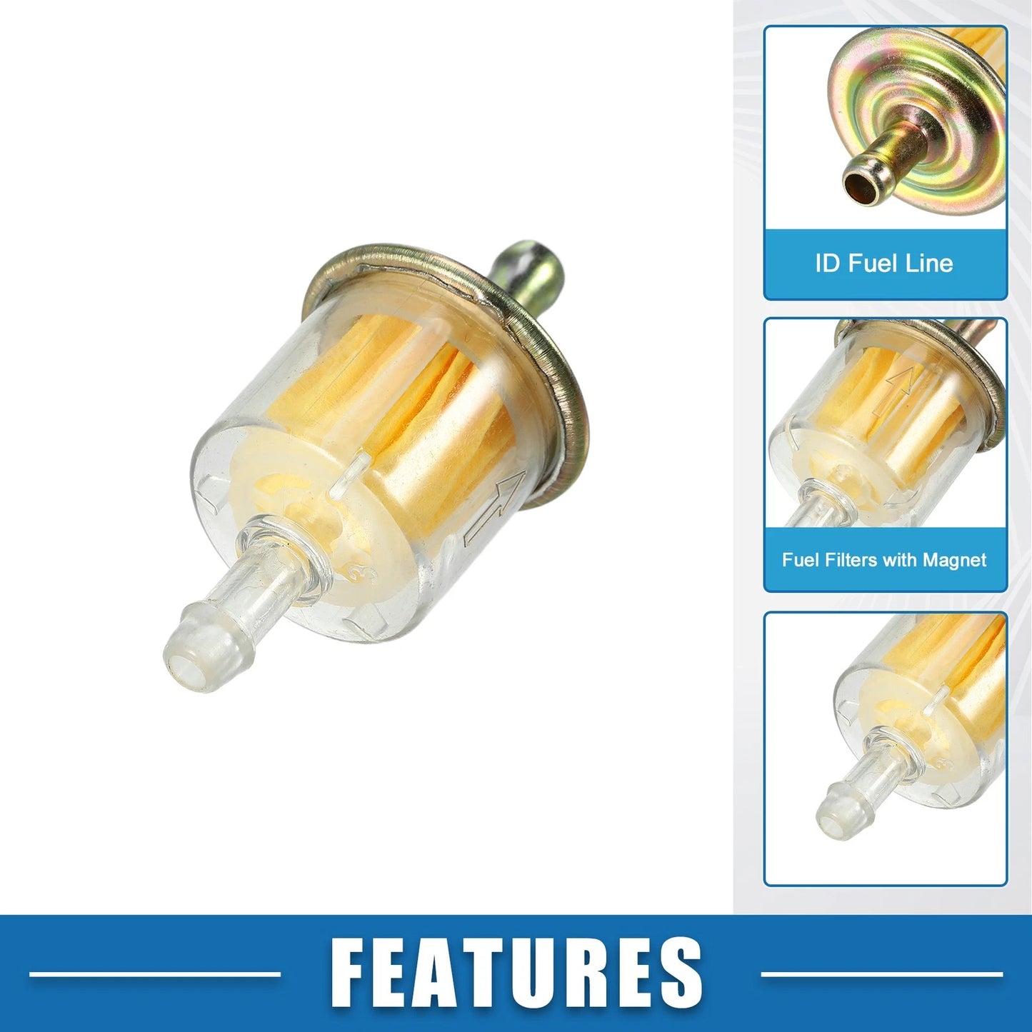 2X Inline Fuel Filters for Small Engines ATV UTV Motorbike (Fits 1/4")