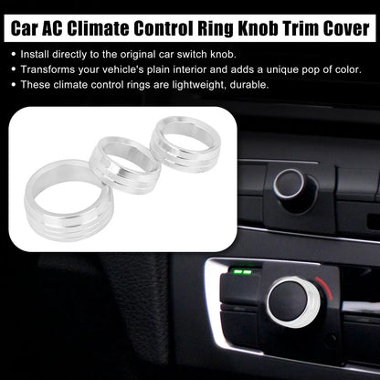 3 x AC Climate Control Ring Knob Trim Covers for Dodge Charger (2015-2023)
