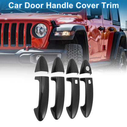 Door Handle Cover Trim for Ford Fiesta (Carbon Fiber, Black)