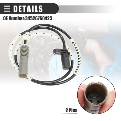 2X ABS Sensor for BMW 128i L6 3.0L E82 (2008–2013) No. 34526760425
