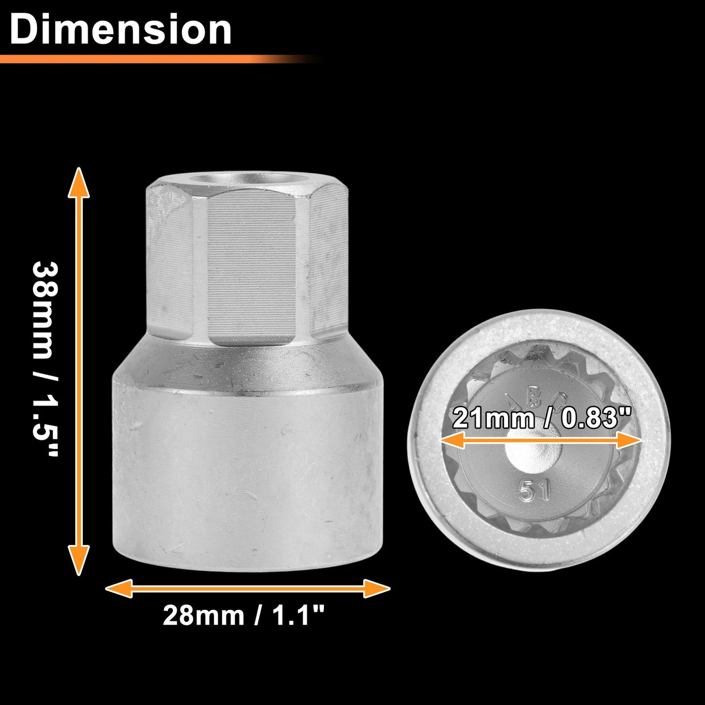 Wheel Lock Lug Nut for VW Touareg (2004–2010) - ABC51/15Pt
