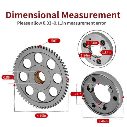 Starter Clutch Gear for Kawasaki Bayou 220 1988–2002, Bayou 250 2003–2011