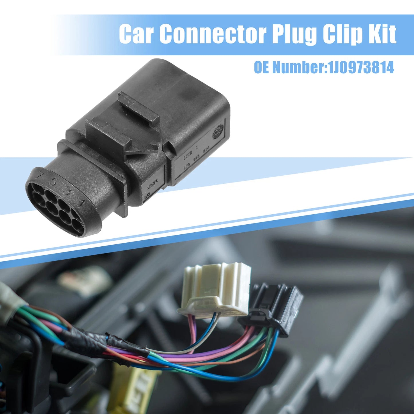 Set of 1 No.1J0973814 8 Pin Sealed Male JPT Connector Plug Kit for VW Audi