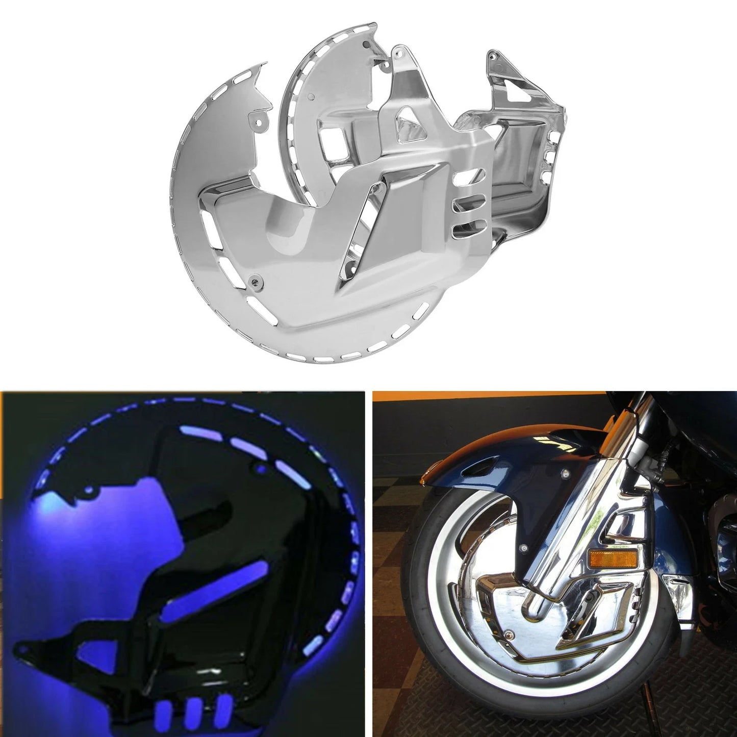 Brake Disc Covers LED Ring Blue Fire for Honda Gold Wing 1800 (2001 - 2017)